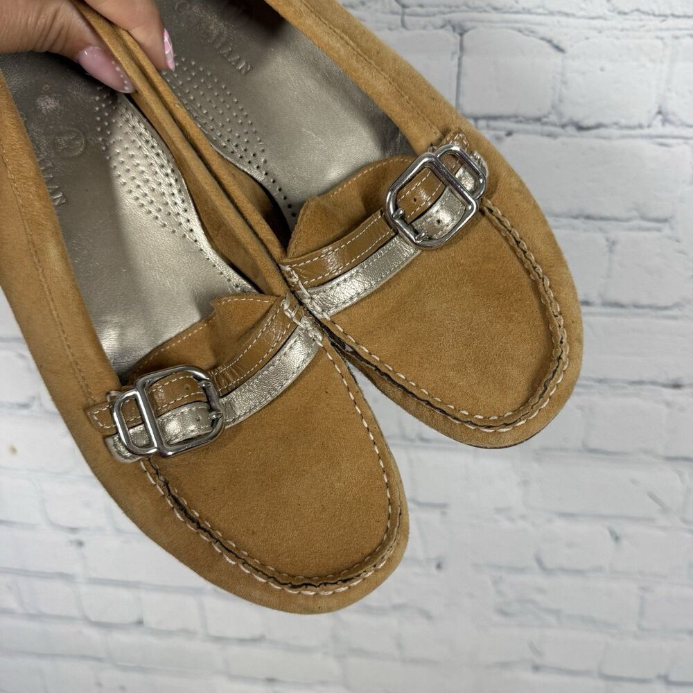 Cole Haan Tan Suede Loafers Women Size 7 Slip On Moc Toe Driving Flats - Picture 9 of 14